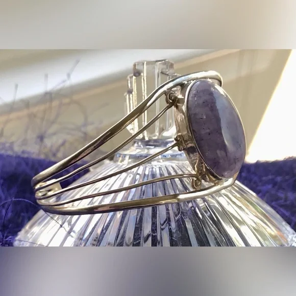💜Sterling Silver Handcrafted Charoite Cuff Bracelet - Picture 5 of 13